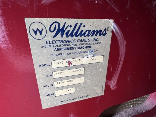 No Reserve: Williams Road Kings Pinball Machine