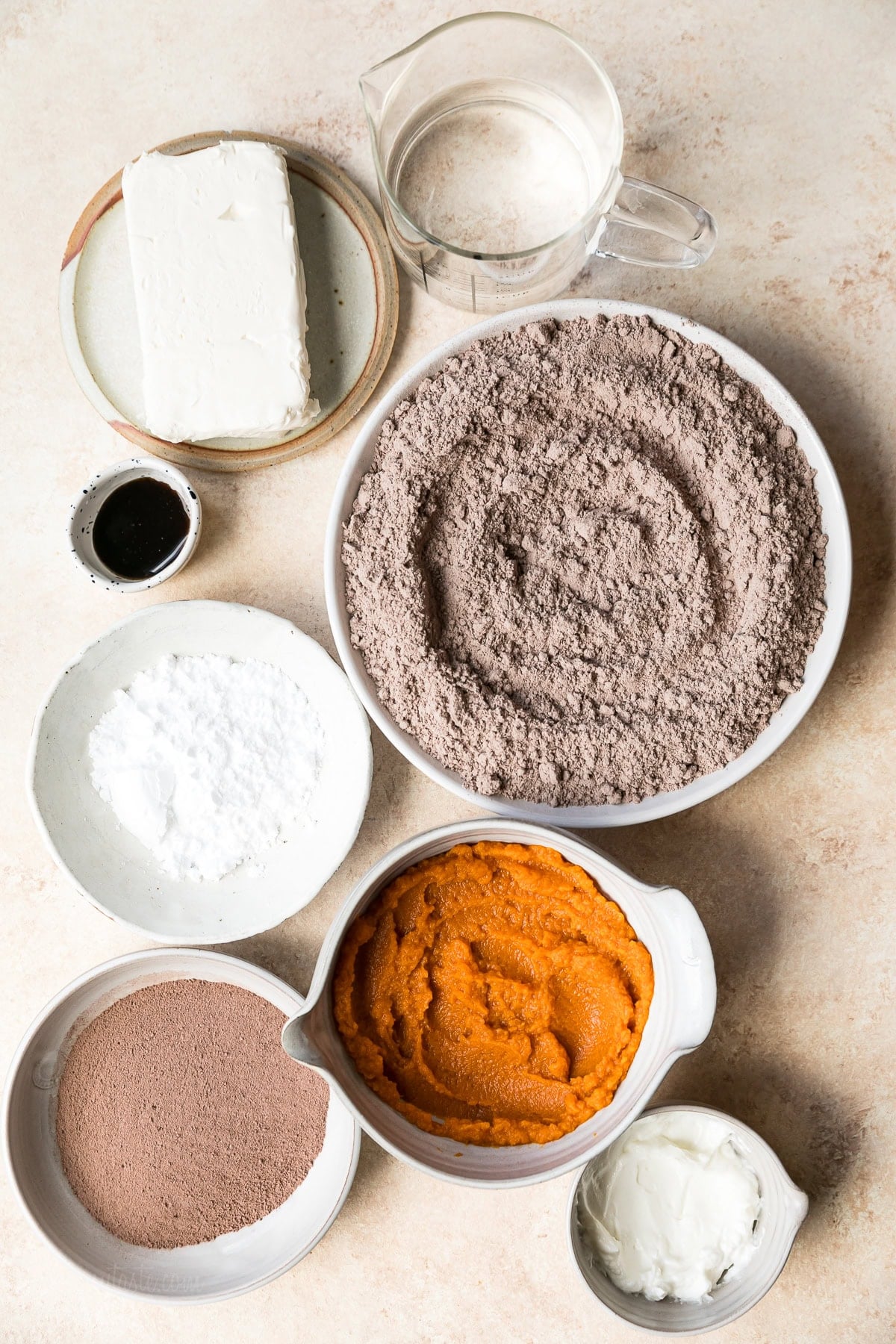 ingredients for Chocolate Cupcakes with box cake mix