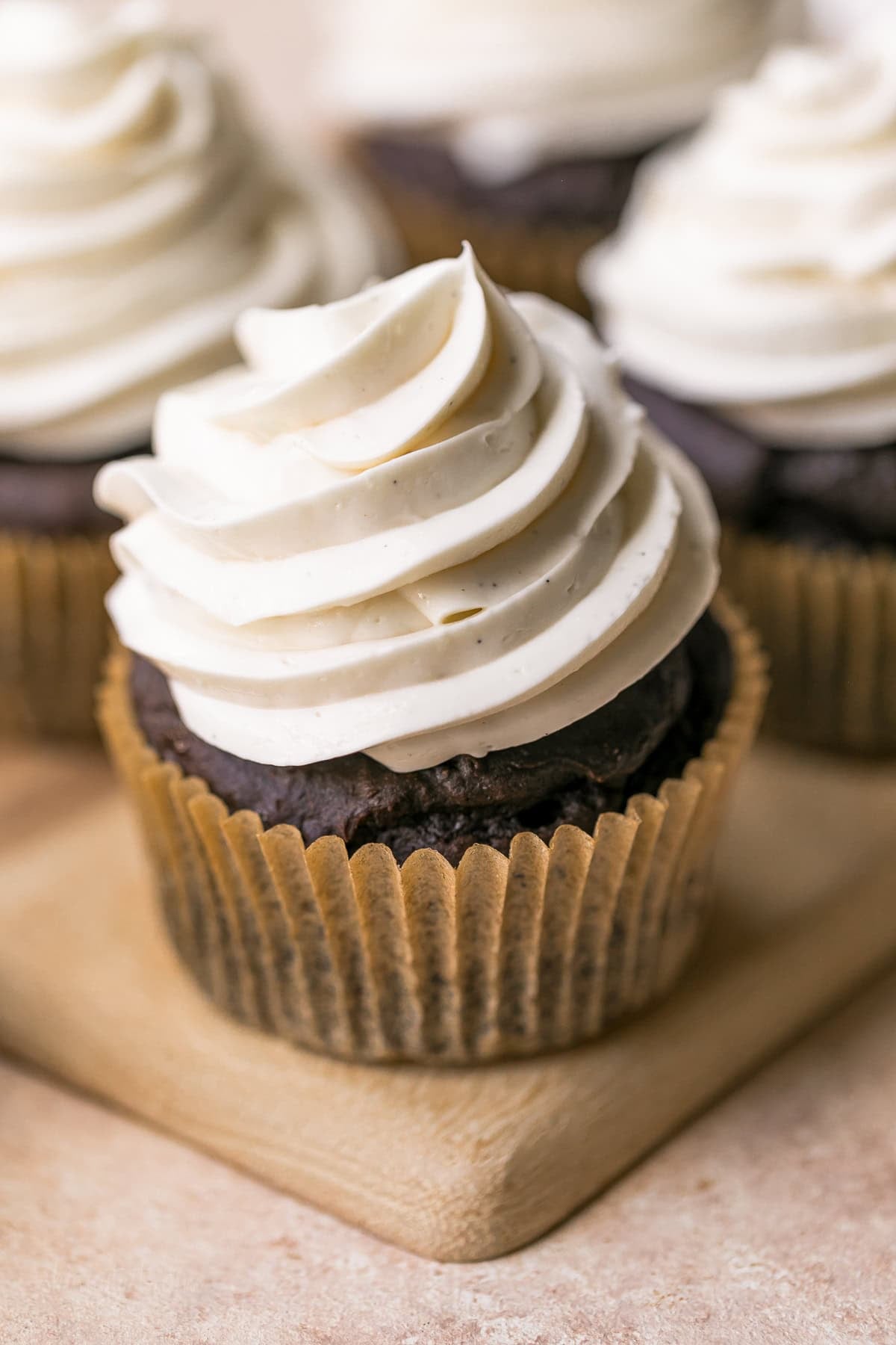 Chocolate Cupcakes with Vanilla Frosting